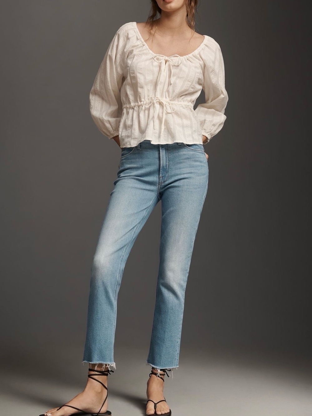 MOTHER Dazzler Mid-Rise Straight-Leg Jeans, size 28 - Picture 3 of 6